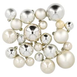 Clearance 24er Weihnachtskugeln Mix, Champagner Weihnachtsbaumschmuck|Weihnachten