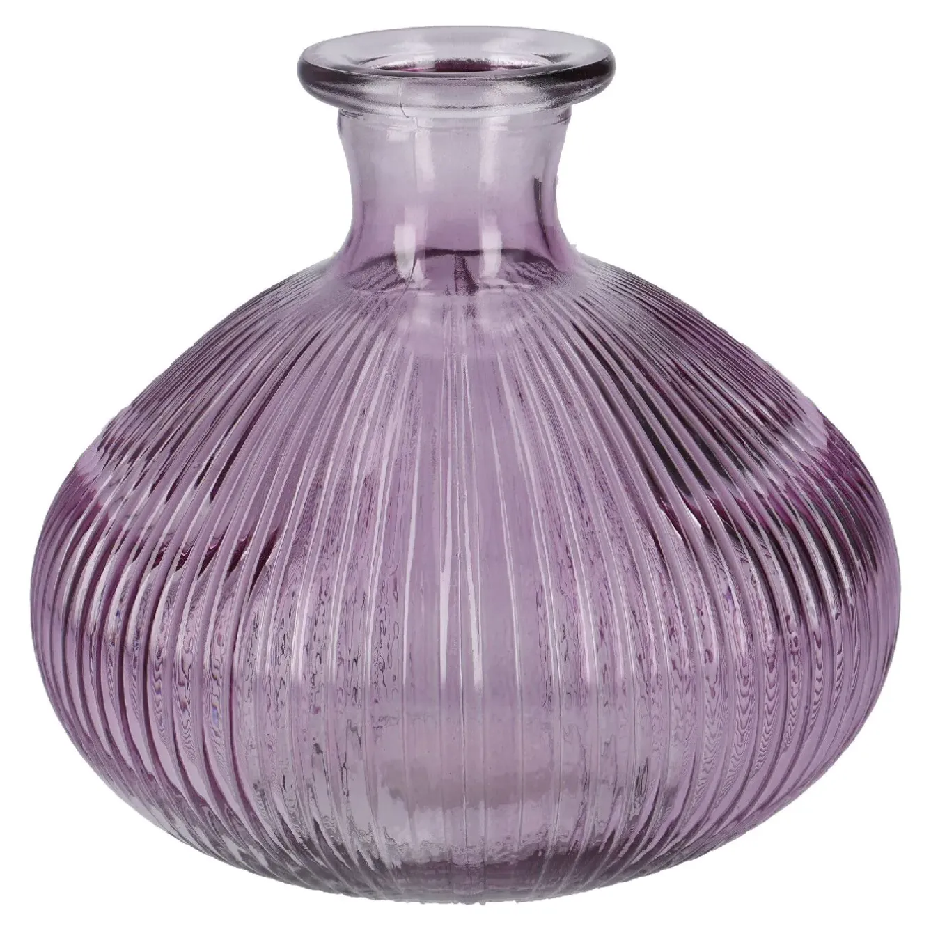 New Flaschenvase Kugel, Rillen/lila, 14 X 13 Cm Tischdeko|Vasen & Kunstblumen