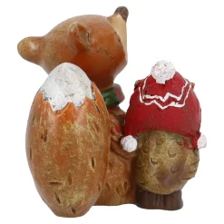 Best Fuchs Mit Eule, Eule Links, 6 Cm Figuren|Weihnachtsdeko