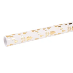 Geschenkpapier Prägung, Schrift/Baum/creme, 2 M Geschenkverpackungen