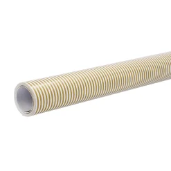 Outlet Geschenkpapier Streifen, Gold/weiß, 10 M Geschenkverpackung|Geschenkverpackungen