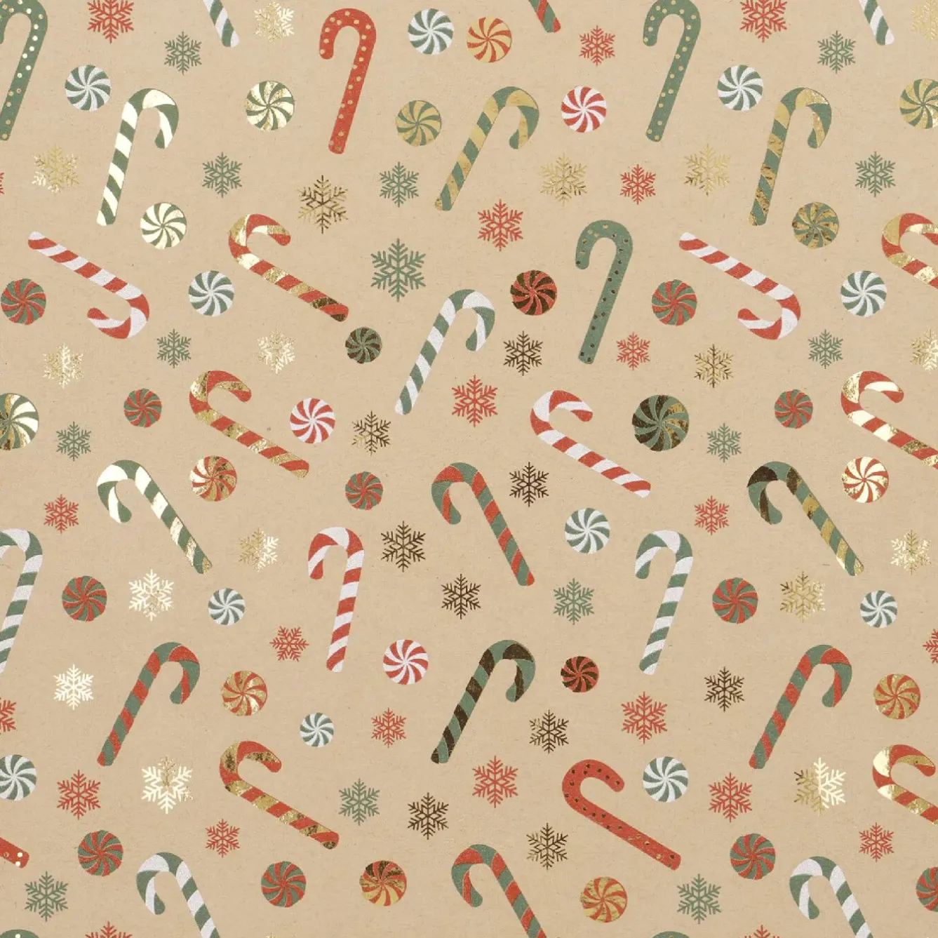 Hot Geschenkpapier Xmas-Motiv, Zuckerstange, 2 M Geschenkverpackungen|Weihnachten