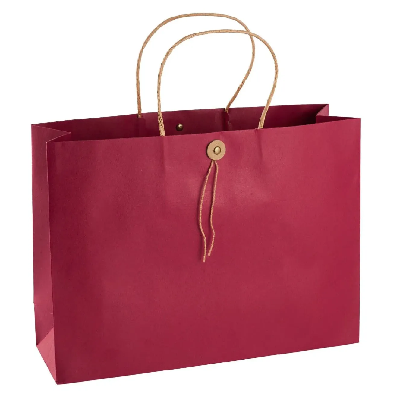 Geschenktüte Mit Knopf, Rot, 32.5 X 24 Cm Geschenkverpackung