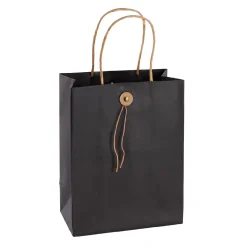 Best Geschenktüte Mit Knopf, Schwarz, 17.5 X 23 Cm Geschenkverpackung