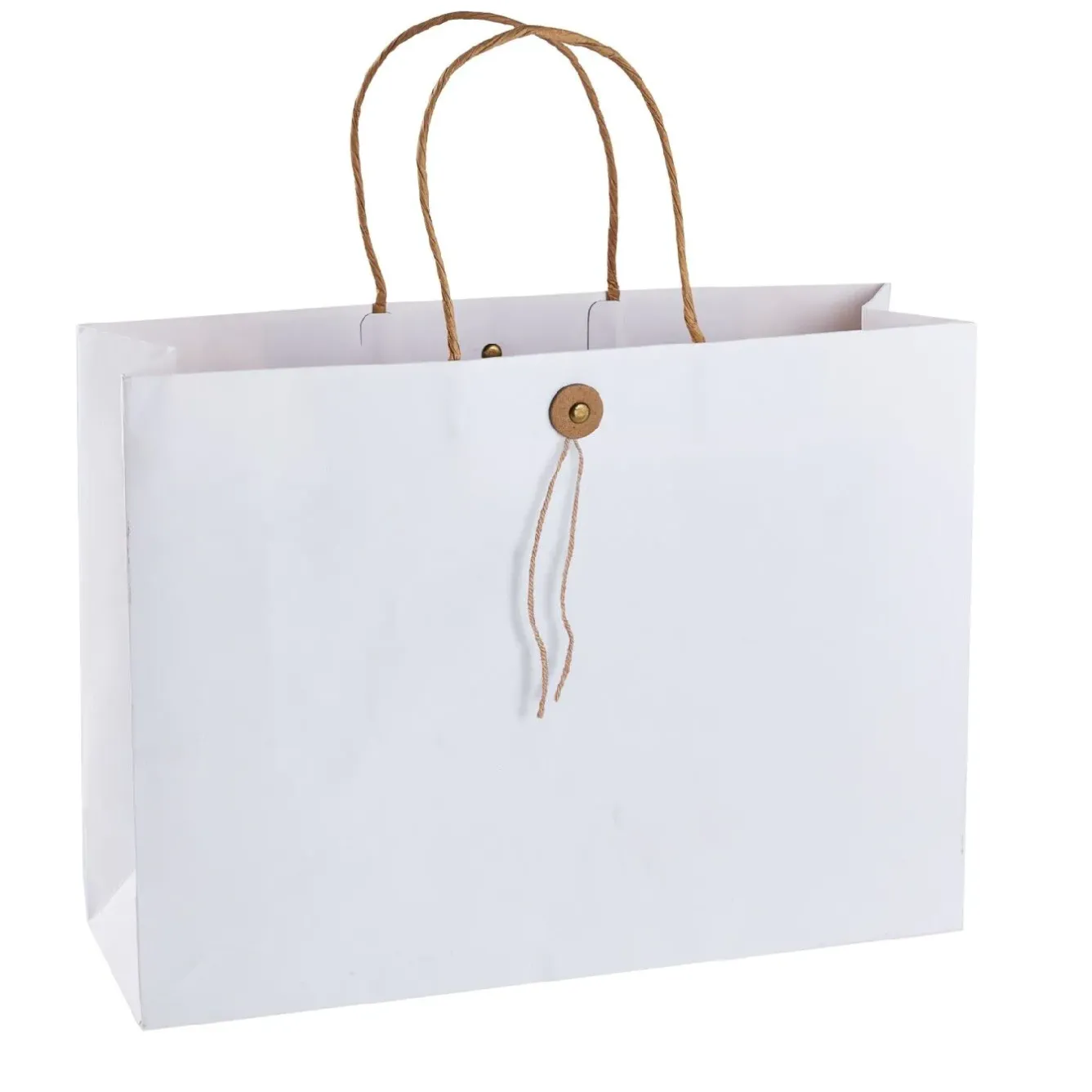 Sale Geschenktüte Mit Knopf, Weiß, 32.5 X 24 Cm Hochzeitsgeschenke|Geschenkverpackung