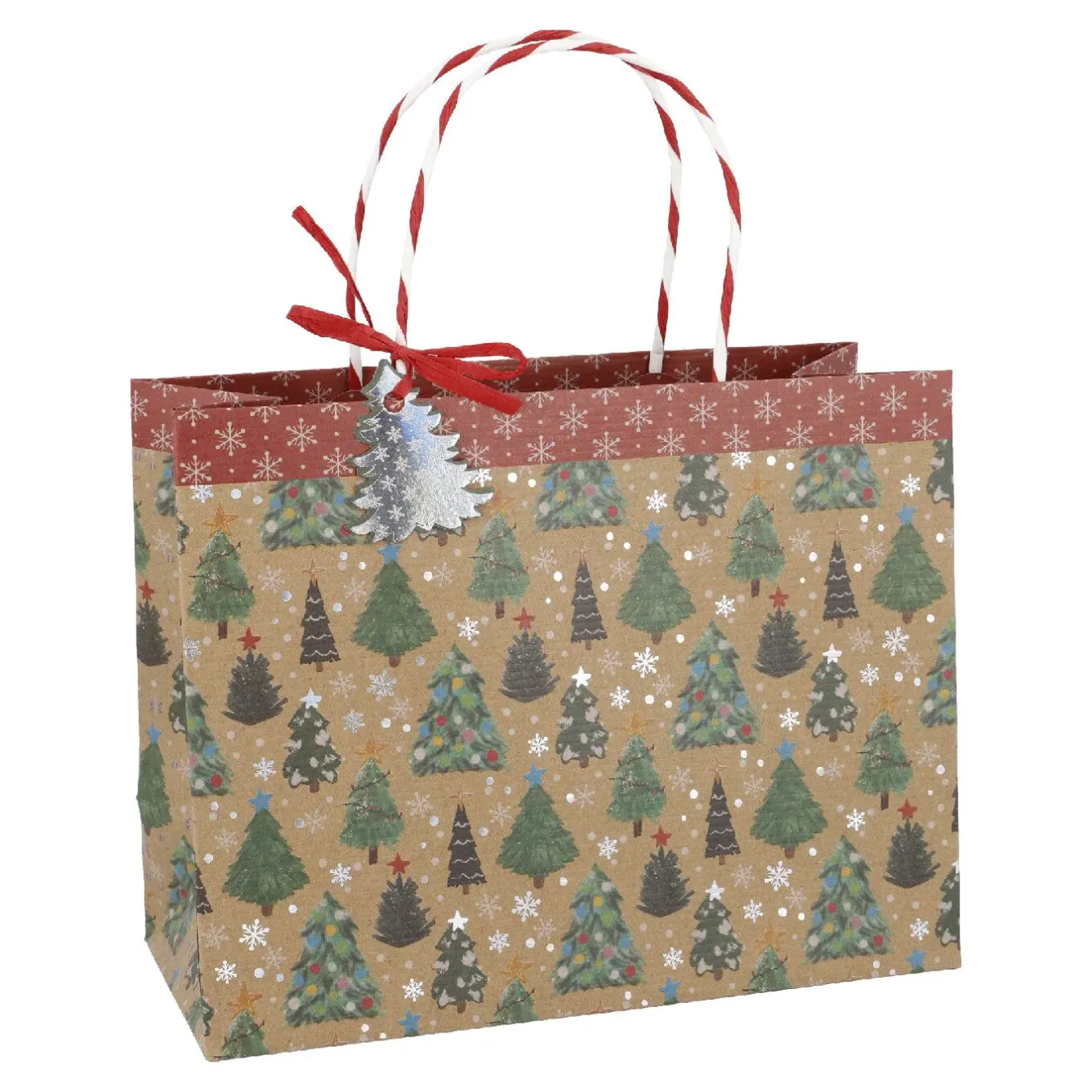 Outlet Geschenktüte Motiv, Baum, 23 X 18 Cm Geschenkverpackungen|Weihnachten
