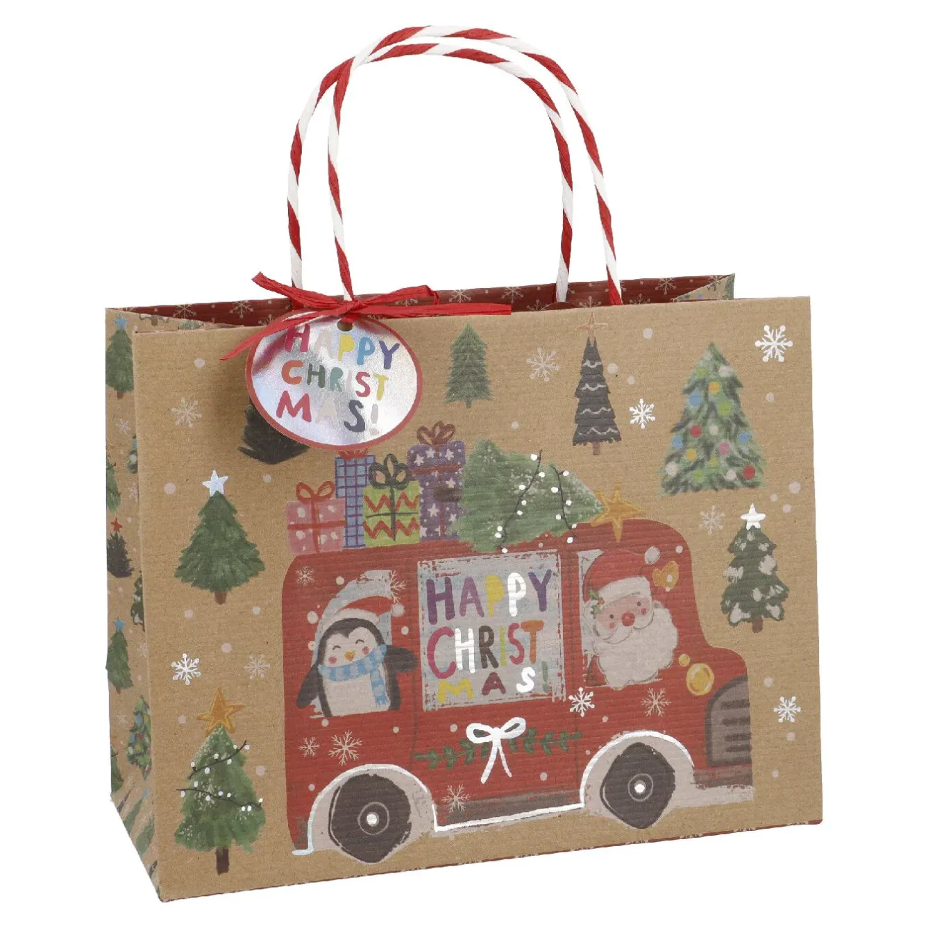 Clearance Geschenktüte Motiv, Bus, 23 X 18 Cm Geschenkverpackungen|Weihnachten