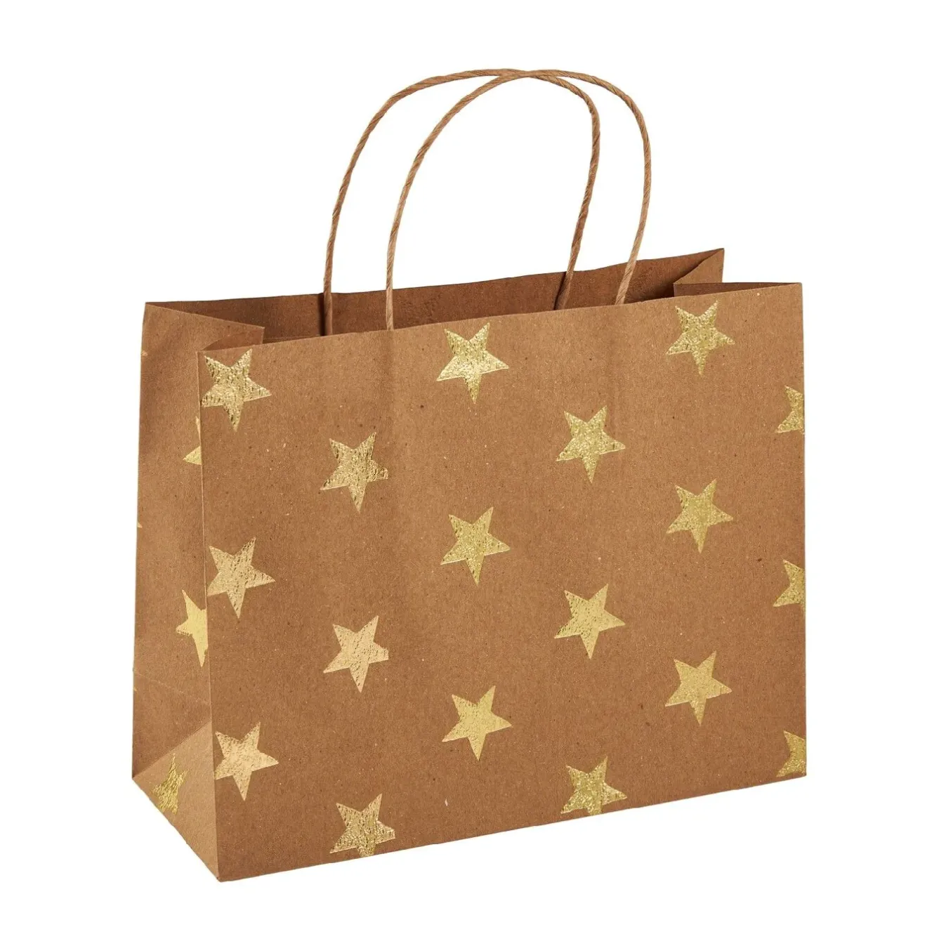 Best Geschenktüte Prägung, Stern/natur/gold, 14.5 X 18.5 Cm Geschenkverpackungen