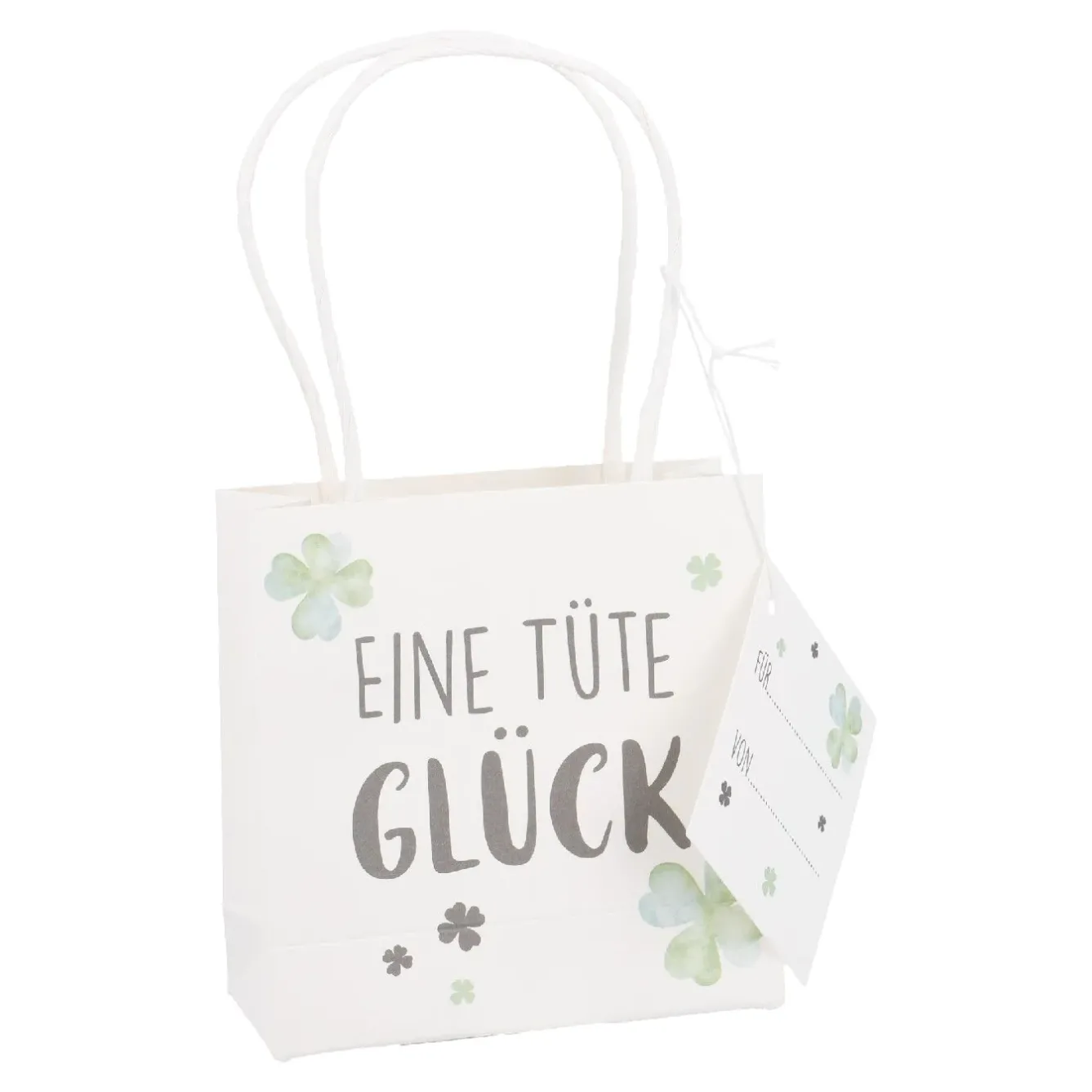 Online Geschenktüte Spruch, Tüte Glück, 10 X 10 Cm Geschenkverpackung|Geschenkverpackungen