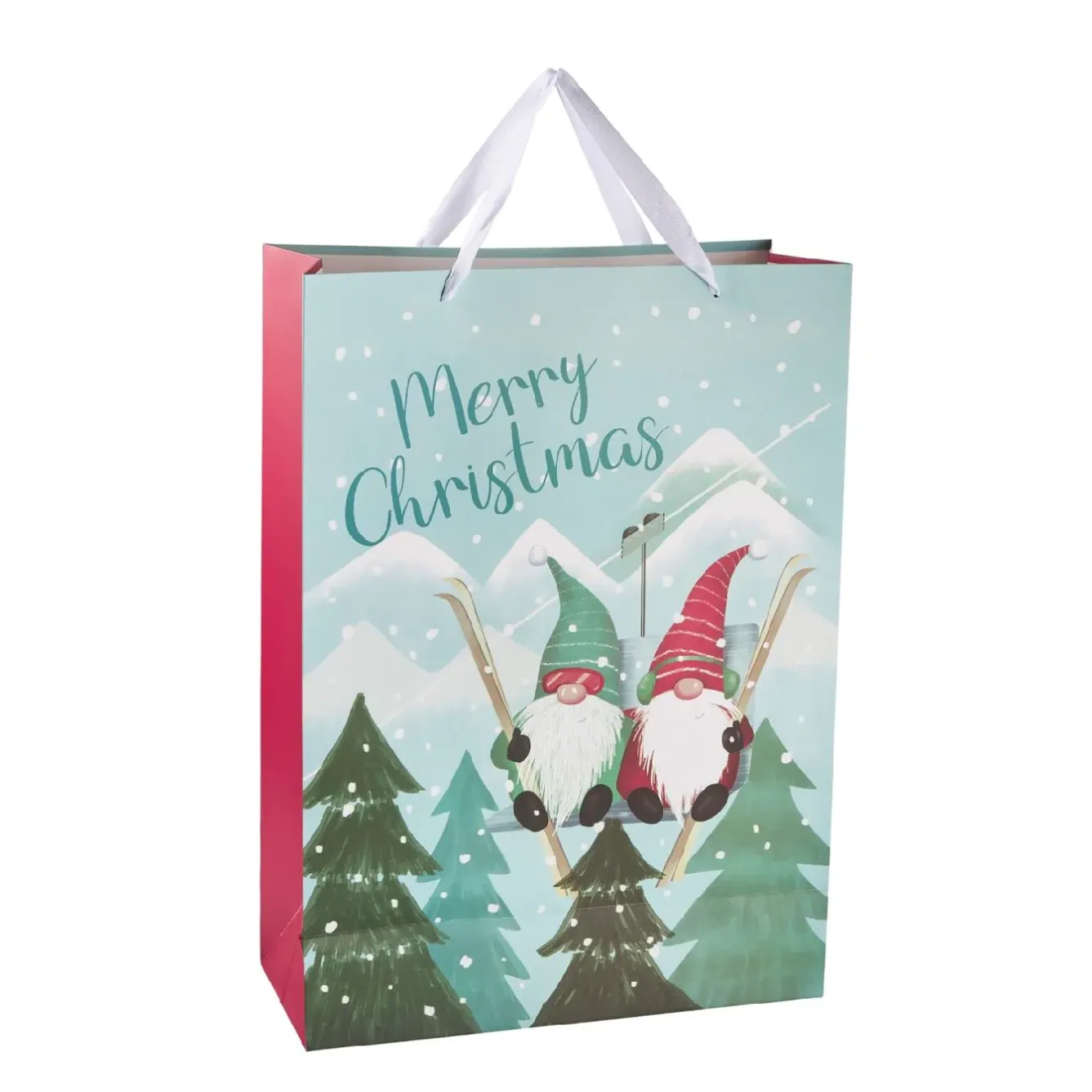 Geschenktüte Wichtel/Baum, Ski, 33 X 46 Cm Geschenkverpackungen