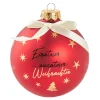 New Glaskugel Spruch, Einatmen/rot/matt, 10 Cm Weihnachtsgeschenke|Weihnachtsbaumschmuck
