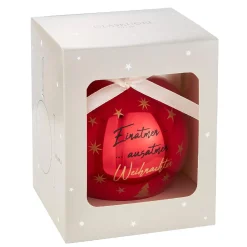 Glaskugel Spruch, Einatmen/rot/glänzend, 10 Cm Weihnachtsgeschenke|Weihnachtsbaumschmuck