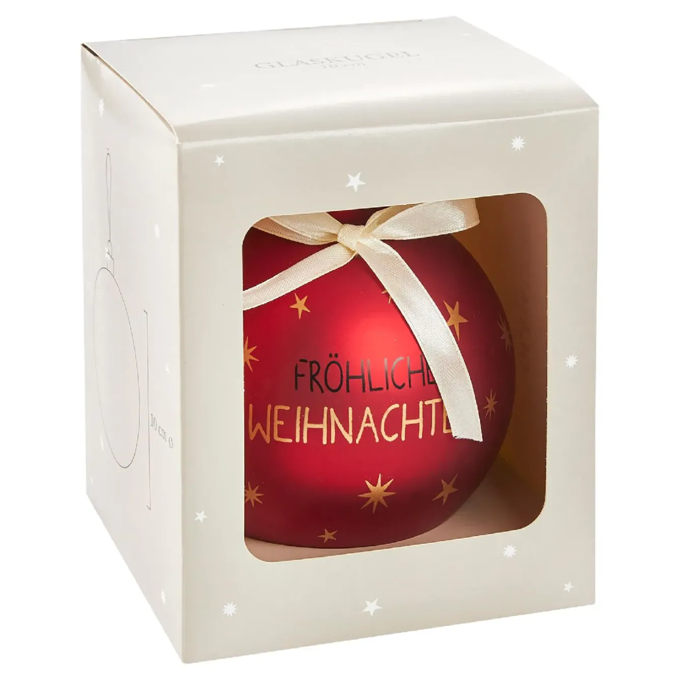 Discount Glaskugel Spruch, Fröhliche/rot/matt, 10 Cm Weihnachtsbaumschmuck|Weihnachtsgeschenke