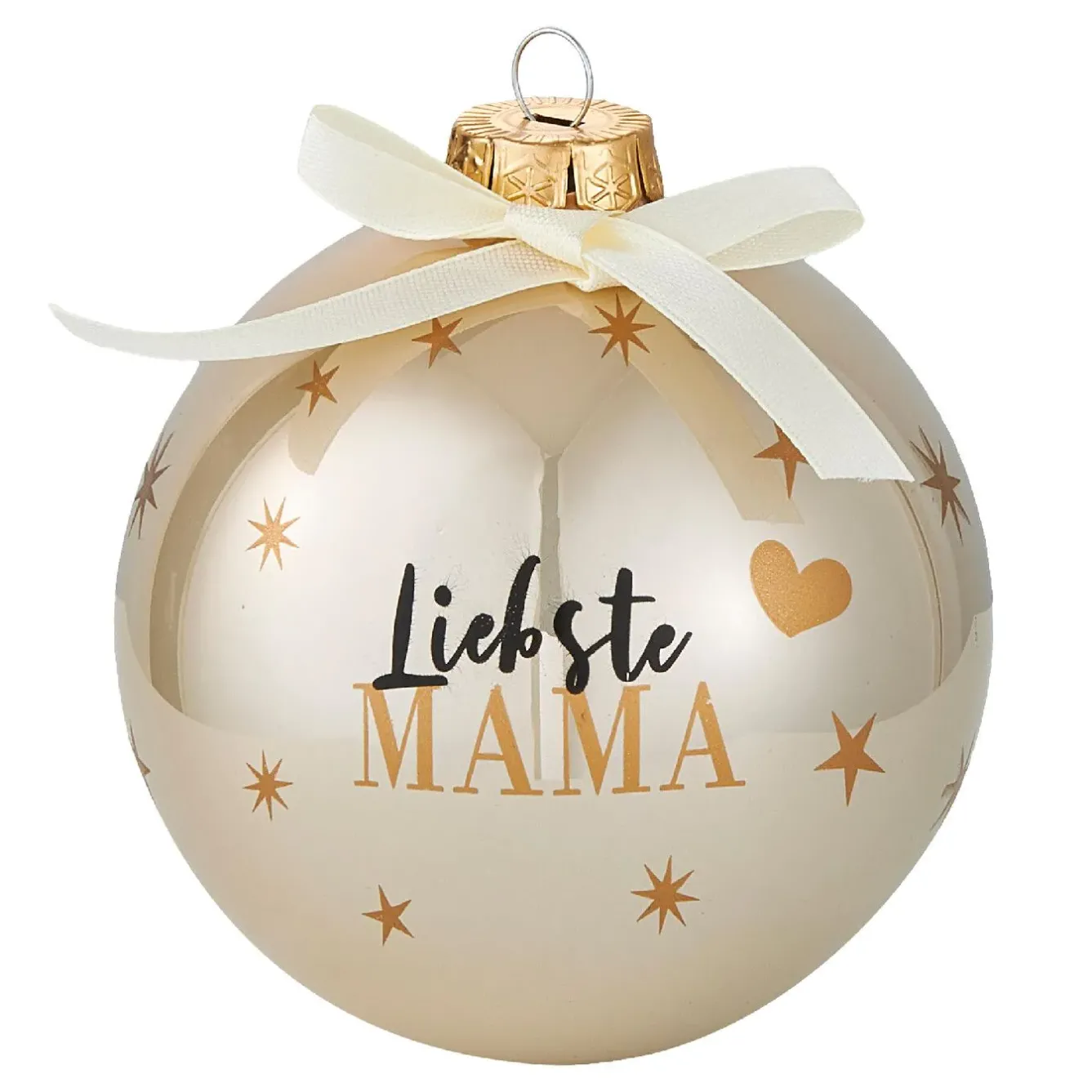 Clearance Glaskugel Spruch, Mama/champagner/glänzend, 10 Cm Weihnachtsgeschenke|Weihnachtsbaumschmuck