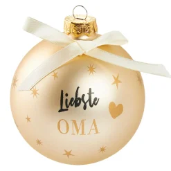 Online Glaskugel Spruch, Oma/champagner/matt, 10 Cm Weihnachtsgeschenke|Weihnachtsbaumschmuck