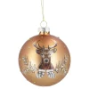 New Glaskugel Vintage, Hirsch/kupfer/matt, 8 Cm Weihnachtsbaumschmuck
