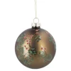 Discount Glaskugel Vintage, Ilex/braun/matt, 8 Cm Weihnachtsbaumschmuck