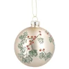 Glaskugel Vintage, Ilex/champagner/matt, 8 Cm Weihnachtsbaumschmuck