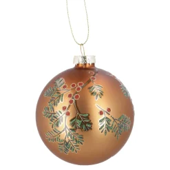 Hot Glaskugel Vintage, Ilex/kupfer/matt, 8 Cm Weihnachtsbaumschmuck