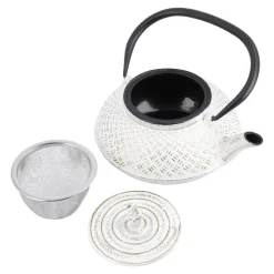 Clearance Gusseisen Teekanne, Weiß Shop The Geschenk|Küche