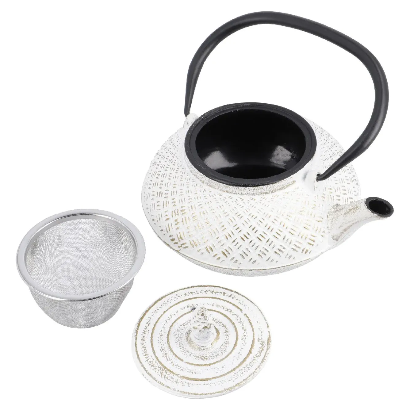 Clearance Gusseisen Teekanne, Weiß Shop The Geschenk|Küche