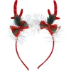 Outlet Haarreifen Weihnachten Mit LED, Geweih/rot Weihnachtsoutfit|Weihnachten