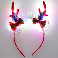 Outlet Haarreifen Weihnachten Mit LED, Geweih/rot Weihnachtsoutfit|Weihnachten