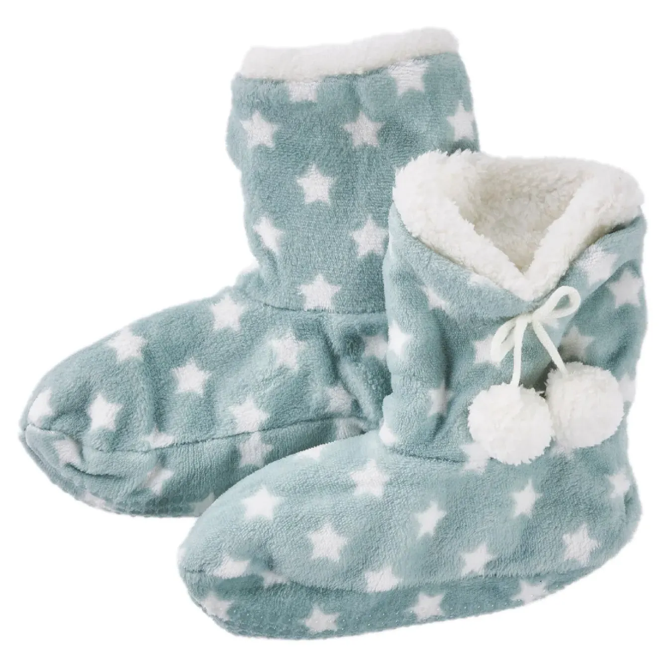 Hot Hausschuhe Bootie, Sterne/grün, Größe 37-39 Geschenkideen|Fashion