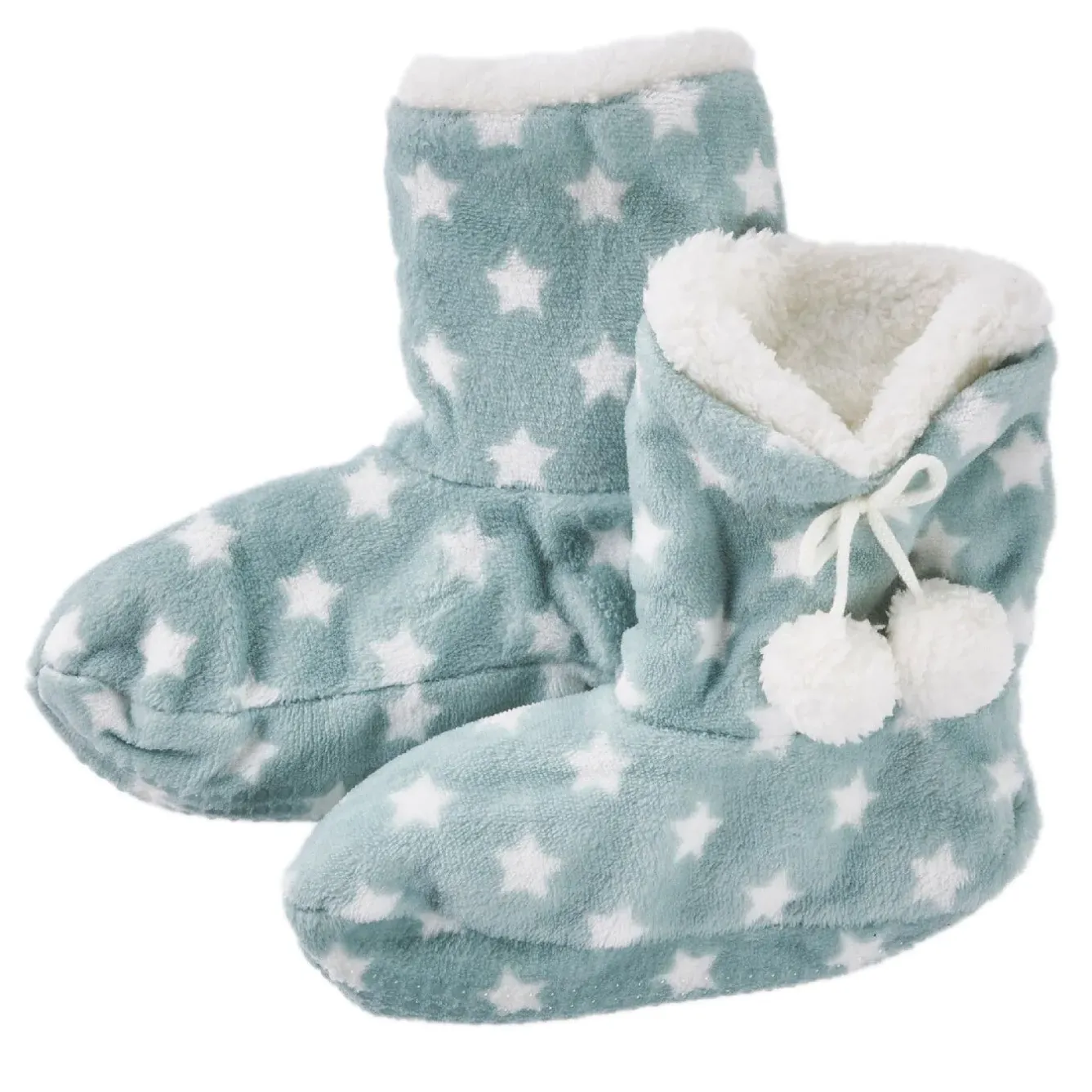 Sale Hausschuhe Bootie, Sterne/grün, Größe 40-42 Geschenkideen|Fashion