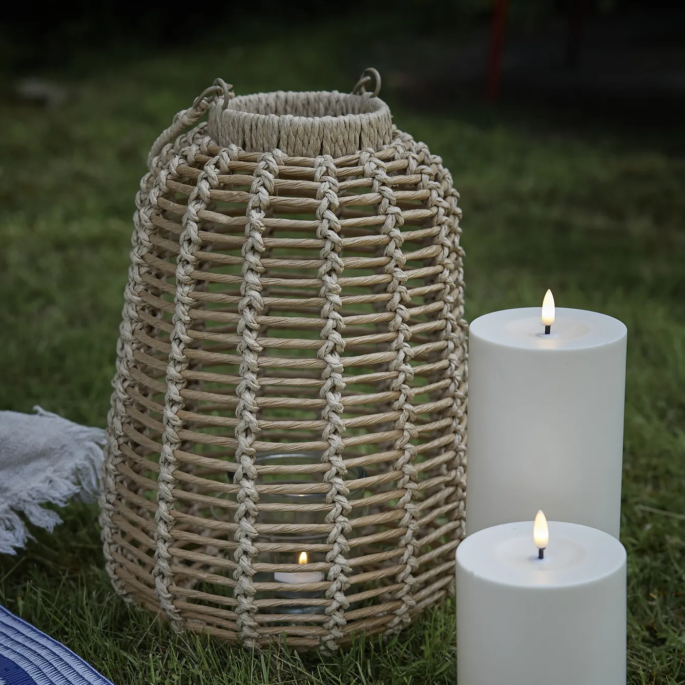 Holz-Laterne Wuhan, Natur, 37 Cm Windlichter & Laternen
