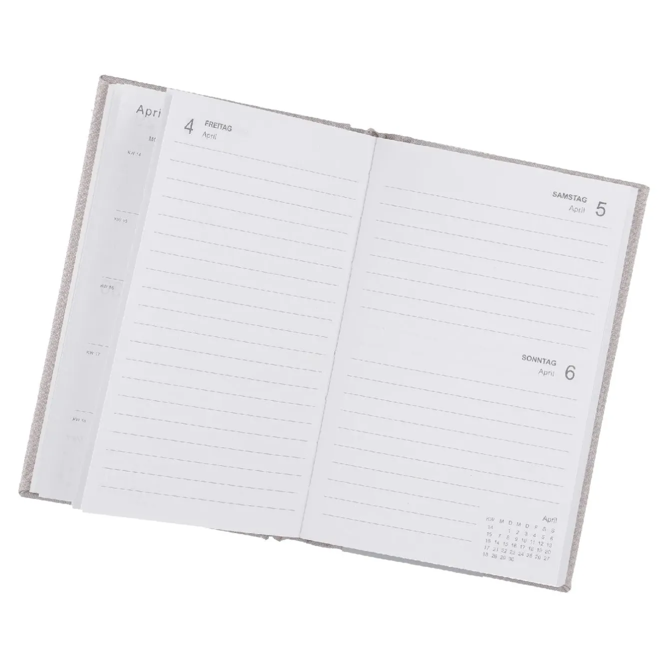 Outlet Kalender Textil, A6, Hellgrau Kalender & Planer