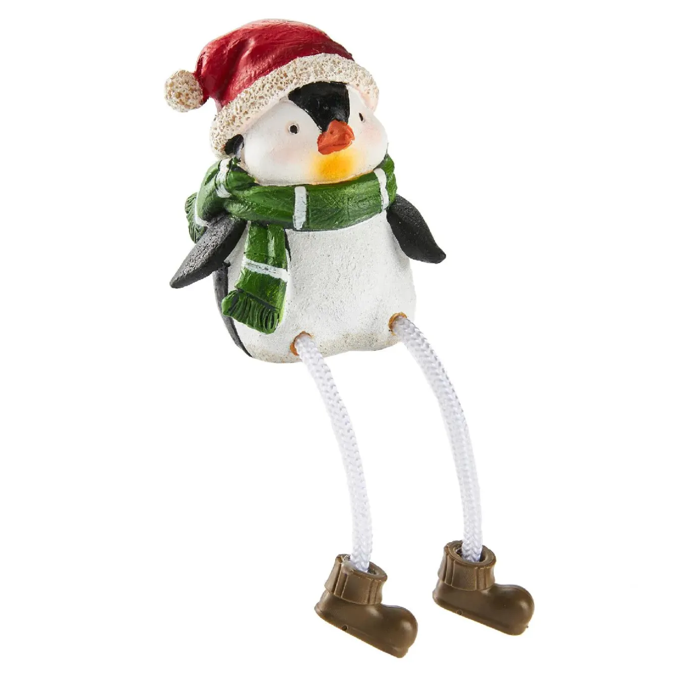 Hot Kantenhocker Pinguin, Schal/grün, 9 Cm Figuren|Weihnachtsdeko