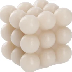 Hot Kerze Bubbles, Eckig, Beige, 8 X 8 X 8 Cm Kerzen & Kerzenständer