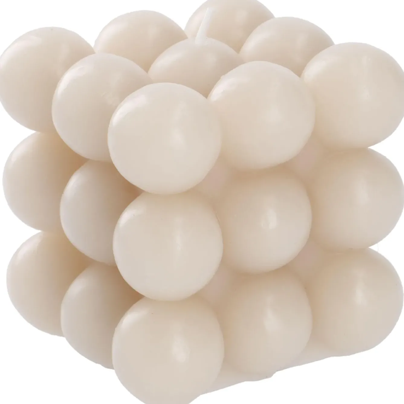 Hot Kerze Bubbles, Eckig, Beige, 8 X 8 X 8 Cm Kerzen & Kerzenständer