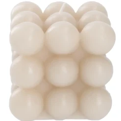 Hot Kerze Bubbles, Eckig, Beige, 8 X 8 X 8 Cm Kerzen & Kerzenständer