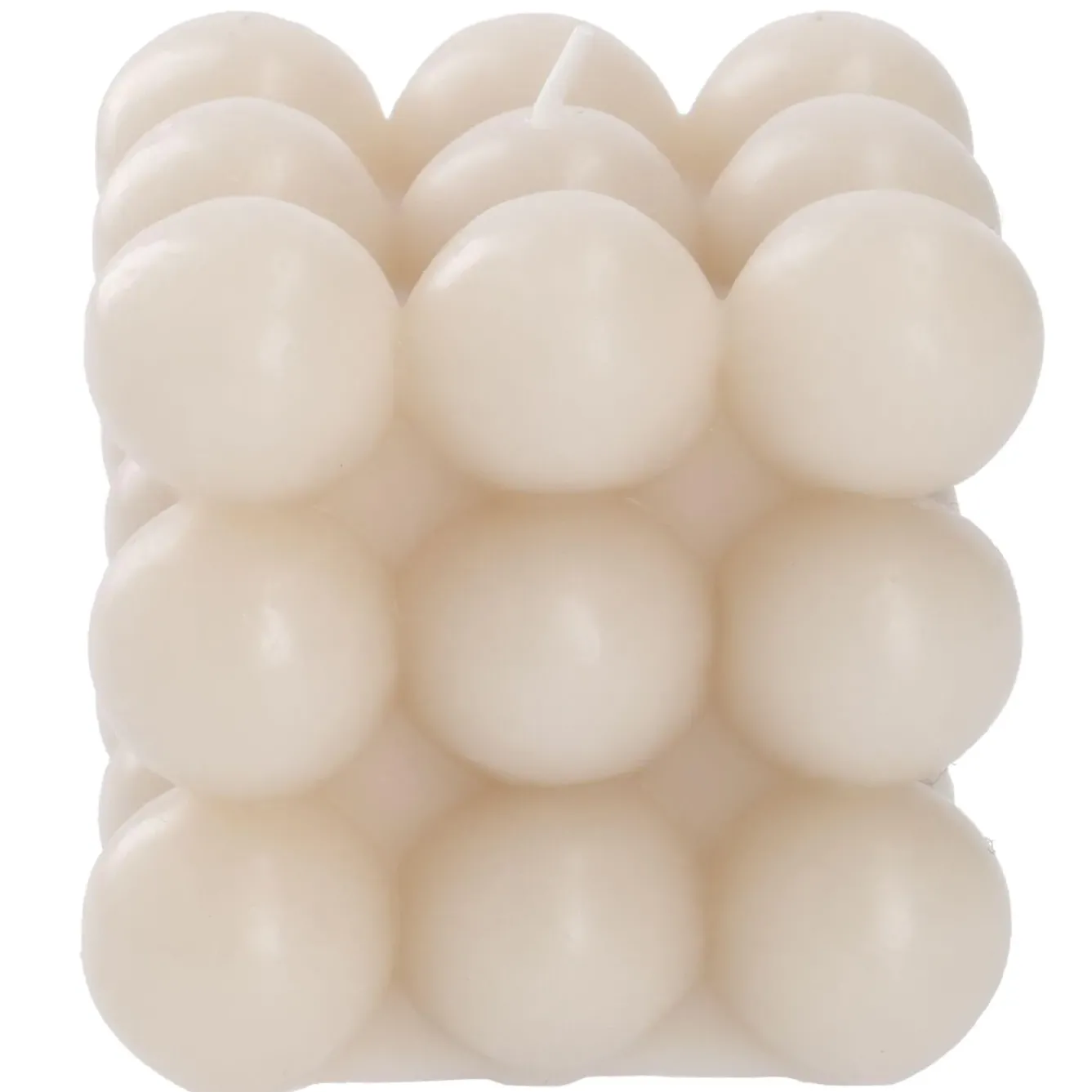 Hot Kerze Bubbles, Eckig, Beige, 8 X 8 X 8 Cm Kerzen & Kerzenständer