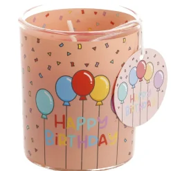 Clearance Kerze Im Glas, Geburtstag, Lachs, 6 X 7 Cm Geburtstag|Kerzen & Kerzenständer