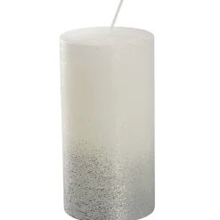 Best Kerze Rustik/Glitter, Weiß/silber, 7 X 13 Cm Kerzen & Kerzenständer|Weihnachtskerzen