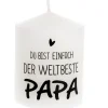 Hot Kerze Spruch, Bester Papa, 6 X 8 Cm Geschenkideen|Kerzen & Kerzenständer