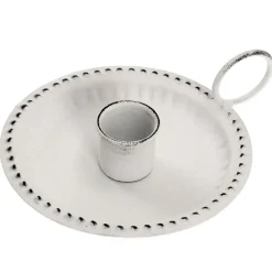 Hot Kerzenständer Mini, Stabkerze, Weiß, Flach/Rillen Hochzeitsdeko|Tischdeko