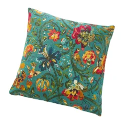 Clearance Kissen Blumen, Türkis, 45 Cm Textilien
