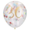 Konfetti-Ballon Geburtstag, 30, 6 Stück Geburtstag