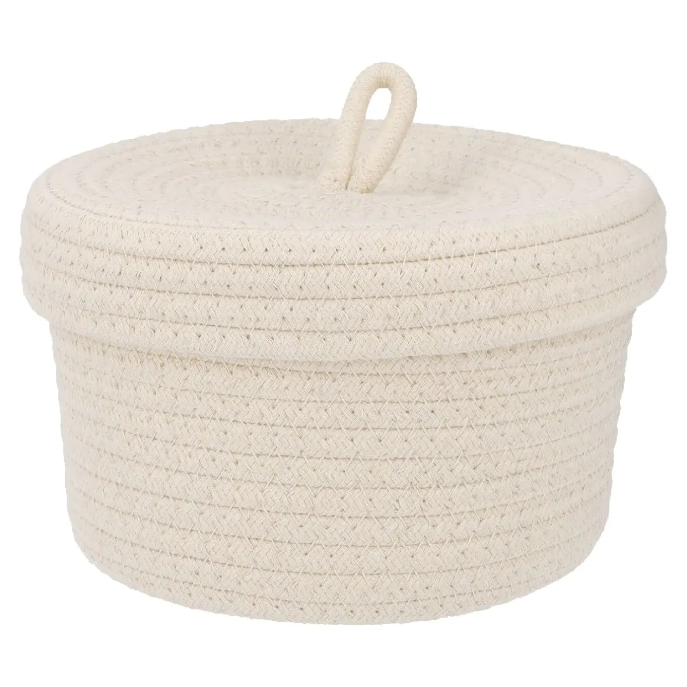 Korb Mit Deckel, Weiß, 20 X 13 Cm Organisation