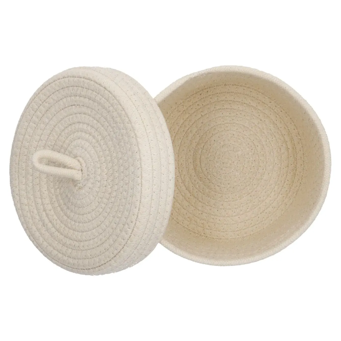 Korb Mit Deckel, Weiß, 20 X 13 Cm Organisation