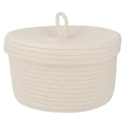 Outlet Korb Mit Deckel, Weiß, 24 X 15 Cm Organisation