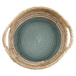 Korb Streifen Mit Henkel, Grün/weiß, 26 X 23 Cm Organisation