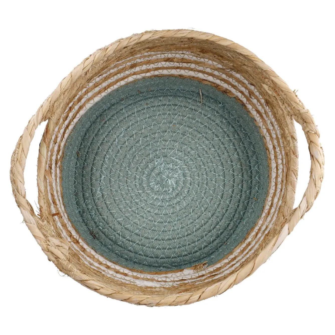 Korb Streifen Mit Henkel, Grün/weiß, 26 X 23 Cm Organisation