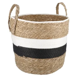 Outlet Korb Wasserhyazinthe, Schwarz/weiß/natur, 34 X 33 Cm Organisation