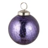 Hot Kugel Craquele, Glatt/lila, 7.5 Cm Weihnachtsbaumschmuck