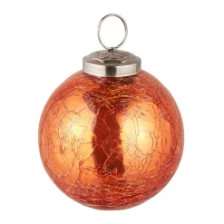 Hot Kugel Craquele, Glatt/orange, 7.5 Cm Weihnachtsbaumschmuck
